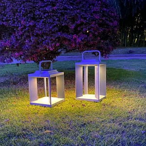 Green Solar Powered LED Garden Landscape Lantern Lights with Wireless Rechargeable Battery Dusk to Dawn Outdoor Pathway Lighting