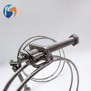 304 Stainless Steel Double Wire Hose Clamp Adjustable Screw Type Water Pipe Clip