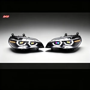 LKS Is Suitable for the 07-13 Model BMW X5 E70 for Modifying the RGB Spoon-shaped Golden-eye Headlight Assembly for Driving.