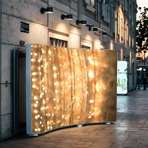 Portable Frameless LED Lightbox Rectangle Aluminum Fabric Backlit Banner Stand for Trade Show Promotion