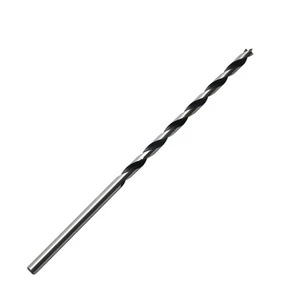 High Carbon Steel Edge Ground Extra Long Wood Brad Point Drill Bit 3.0-20.0mm Straight Shank Bright Black Finish for Woodworking