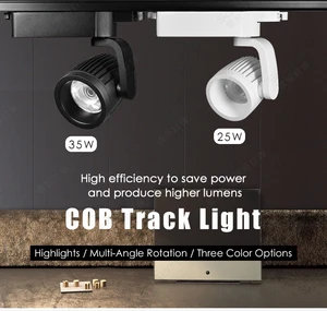 3 Years Warranty Commercial High Power Led Tracklight 3000K 4000K 6000K 15W 25W 35W Dimmable Cob Spots Track Lights With Ce Rohs