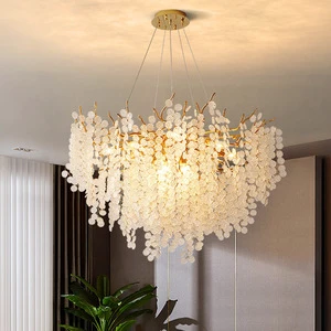 Vintage Gold Crystal Tree Branch Chandelier Hanging LED Warm White Dimmable Modern for Bedroom Dining Room Entryway