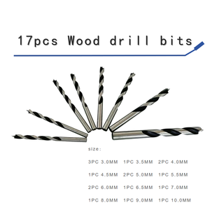 RISING 17pcs China Made Black White Woodworking Drill Bit Set for Wood Drilling
