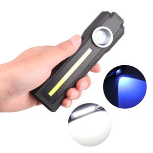LED Work Light Portable Black UV COB Worklight IP20 Road Use Foldable Magnet USB Rechargeable 10W 180 Beam Angle