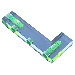 L-shaped Transparent Spirit Level Bubble Ruler Strong Magnetic Bidirectional Horizontal Tool Length 120mm