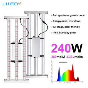 Liweida 240W Aluminum LED Grow Light IP65 Waterproof Dimmable Full Spectrum Bloom Greenhouse Hydroponics Indoor Outdoor Plant