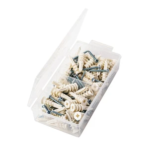 Tianqu Factory Direct Spiral Expansion Anchors Slotted Nylon with Self-Tapping Nails Color Options for Gypsum Board