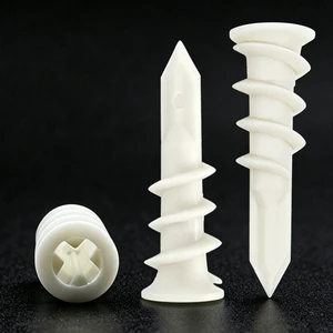 Self-Drilling Plastic PA Gypsum Board Expansion White Plug Durable Drywall Plasterboard Fastener Tool Construction Wall Anchors