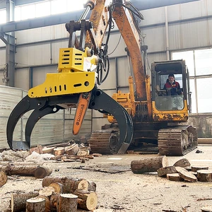 Hydraulic Tree Cutting Grapple Cut off Saw Grapples Chainsaw for Excavator