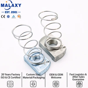 Malaxy Factory Direct Supply Carbon Steel Yellow Zinc Plated Metric Construction Engineering Spring Nut