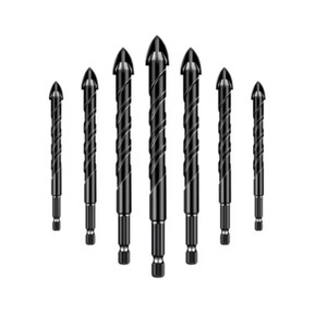 Professional 6/8/10/12mm Cement Drill Bit Sets Hexagon Shank for Masonry Concrete Marble Ceramic Tile Brick-73-86mm Length