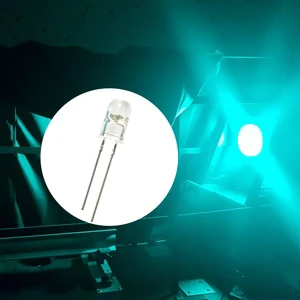 Ultra Bright 5mm Cyan Green LED Diode Round Head 500-505nm 30 Degree DIP Through Hole Light For Traffic Signal Beads