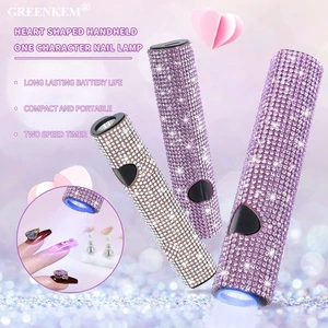 3W Heart Shaped Diamond Nail Lamp Mini Handheld Portable UV Gel Light Nail Phototherapy Light Rechargeable Nail Lamp