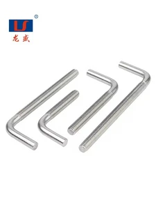 LS Custom L-type Galvanized Carbon Steel Flat Head UNC Thread Anchor Bolt High Strength Foundation Fastener for Tower Crane
