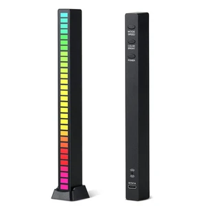 Voice Control Wireless Stereo Music Lamp Bar for Car Desktop Party, RGB Voice-Activated Pickup Rhythm Atmosphere Lights