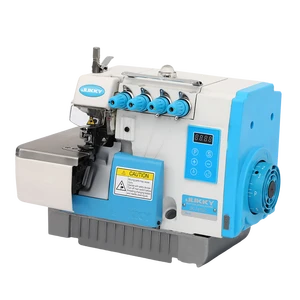 JUKKY Brand 747DC Maquina De Coser Industrial 4 Thread Direct Drive Overlock Sewing Machine with Motor Lights Led