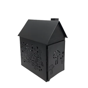 Set Of 2 Large Size Iron Hut Shape Lantern Black Color storm lanterns For Garden & Table Top Decoration Customized