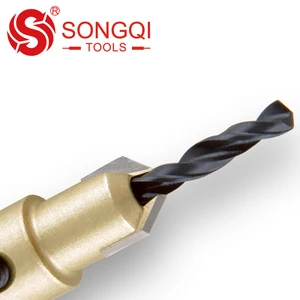 SONGQI Wood Countersink Drill Bit Golden HSS Drill Bit With Adjustable Chamfering Counter