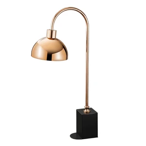 Gold Stainless Steel Food Heat Lamp Electric Adjustable Temperature Warming Lamp with Marble Base for Hotel Catering Buffet