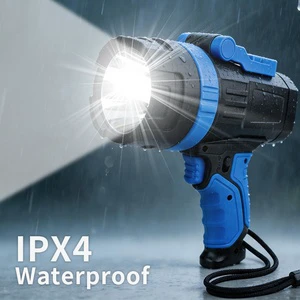 Rechargeable LED High Lumen Camping Light Handheld Searchlight with Power Bank Red Filter Rotating Bracket for Hunting Boat