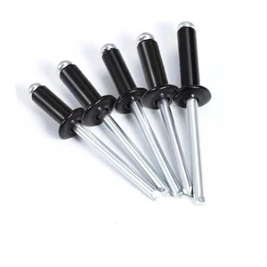 Black Blind Pop Rivets Standard Open Dome Head Aluminum/Steel Rivet