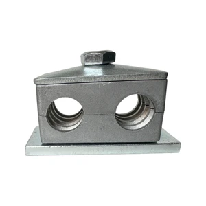 Light Duty Double Hole Aluminum Alloy Pipe Clamp High Temperature Resistant Industrial Grade for Mechanical Pipeline Fixing