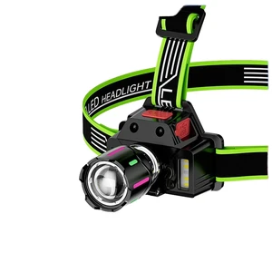 Super Bright Black LED Headlight Cross-Border Zoom Night Fishing Camping Lamp Adjustable Head-Mounted Miner's Induction IP65