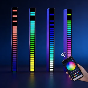 LED RGB Voice-Controlled Postmodern Design Sound Pickup Rhythm Light for Home Bar USB Rechargeable Battery Powered Lighting