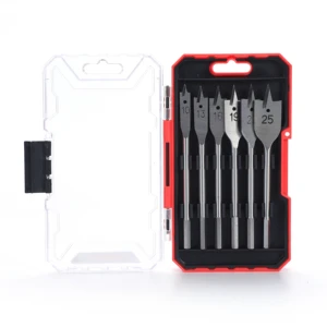 Rising 6Pcs Flat Wood Drill Bit Set, sharp Durable Bits for Clean Wood Holes, Ideal for Carpentry and Daily Woodworking Use.
