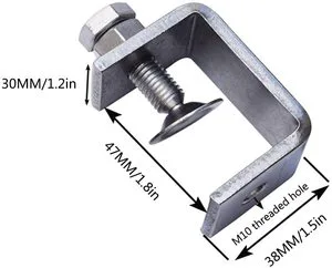 304 Stainless Steel G Clamp Heavy Duty Woodworking Clamp with Wide Jaw Opening Adjustable Inch/Metric Pipe Joint Bolt Clip