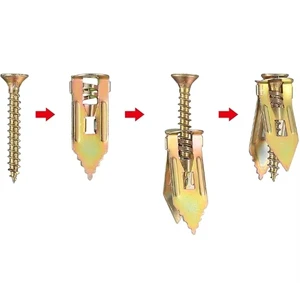 Yellow Zinc Plated High Quality Gypsum Board Fiber Cement Board Expansion Screw in Plasterboard Fixings