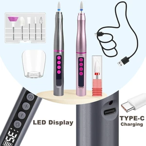 Nail Drill Pen Professional Electric Nail Drill Machine AI Nail Drill Efile Nail Drill Bit Salon Gel Acrylic Nail Polisher Tool