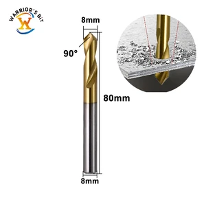 Warrior's Bit HSS Coated Point 90 Degrees Centering Drill CNC 8mm Shank Extended Center High Efficiency Cast Iron Carbon Drill