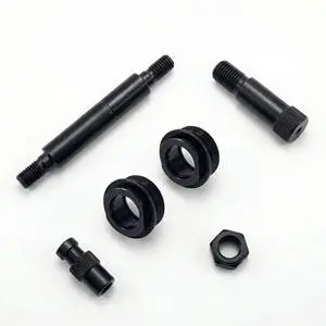 Carbon Steel Automotive Transmission Threaded Bushing Black Oxide Coating Heat Treatment Custom CNC Parts Machining Services