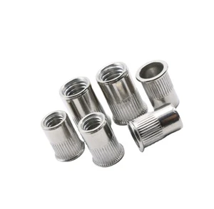 1/4 5/16 3/8 1/2 Threaded Inserts Steel Blind Jack Flat Head Knurling Riveted Nut for Metal Screw Petal Nut Expansion Rivet Nut