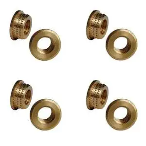 precision brass multi-micro inserts and miniature threaded multi-vane fasteners for small-scale electronics assembly