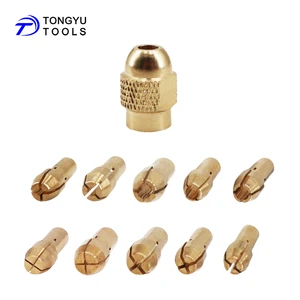 11Pcs 0.5mm To 3.2mm Mini Brass Copper Drill Chuck Collet Bit Set With M8 Screw Nut For Power Rotary Tool