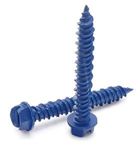 Blue Concrete Anchor Screws Carbon Steel Hardened Hex Head Concrete Screw Masonry Anchors