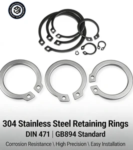 C-Type Open Retaining Ring for Hardware Machinery | 65Mn Spring Steel Material Stop Ring Retaining Ring
