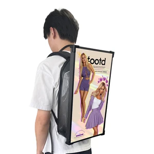 Billboard Outdoor Digital Poster Display Android System IP65 Rated Touchscreen LCD Screen with Animation Advertising Backpack