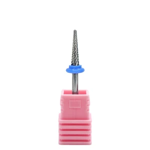 JadeNail Silver Tapered Tungsten Carbide Nail Drill Bits for Acrylic Nail Tips Grinding Left & Right Hand Use Removing/Punching