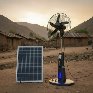 16 Inch Solar & AC Powered Rechargeable Lithium Battery 5 Blades 6-Speed 12W Standing Fan Mosquito Trap For Outdoor Home Use