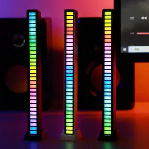 Creative RGB LED Voice-Controlled Sound Pickup Light with PC Material for Home Bar Music Decoration and 3D Rhythm Lighting