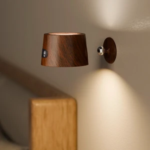 Cordless LED Night Lamp 360° Rotatable Modern Design with Dual Lights and Stepless Dimming