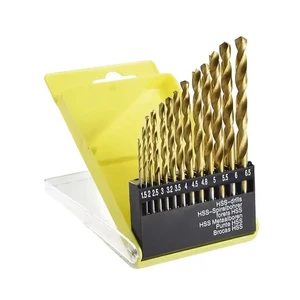 Titanium Twist Drill Bit Multi-purpose Industrial Stainless Steel Metal Drilling Bit Sets Straight Shank 13pcs