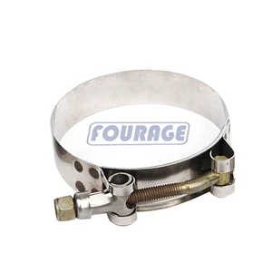 Fourage Heavy Duty T Bolt Clamp Zinc Plated Steel Hose Pipe Clamp Clip