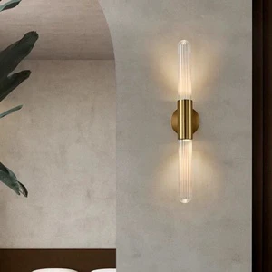 Elegant Modern Glass LED Wall Lamp Luxury Living Room Decorative Linear Wall Sconce For Hotel Home