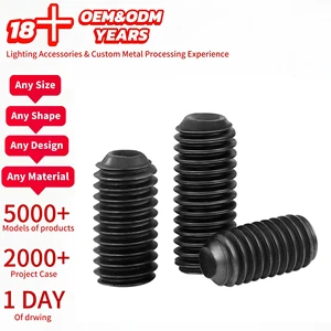 Grade 12.9 Carbon Steel Hex Socket Set Screws, Blackened, Cup Point Grub Screws for Fastening M5