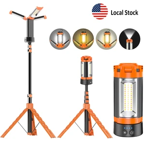 US Stock Rechargeable Camping Lantern with Multiple Light Modes Adjustable Brightness SOS Flashlight for Outdoor Emergency Work